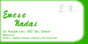 emese madai business card